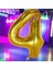 Gold 4 Rakam Folyo Balon Uçan Balona Helyum Gazına Uygun Yüksek Kalite 1 Metre Gold 4 Rakam Balon 1