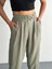 Yüksel Bel Rahat Paça Pantalon - Su Yeşili 3