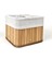 Bambu Sepet Katlanabilir Astarlı Sepet Kare 20X20X16 Doğal Bambu DD010 3