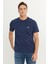 Regular Fit Normal Kesim Bisiklet Yaka Pamuklu Lacivert Tişört 1