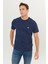 Regular Fit Normal Kesim Bisiklet Yaka Pamuklu Lacivert Tişört 4