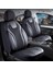 geely Familia Uyumlu Lüx Yarı Deri Oto Koltuk Kılıfı Ön Arka Takım Cyrstal Siyah Kırmızı 1