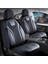 geely Familia Uyumlu Lüx Yarı Deri Oto Koltuk Kılıfı Ön Arka Takım Cyrstal Siyah Mavi 1
