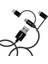 MFI Apple Lisanslı 3in1 Micro Usb-Lightining-Type-C Hızlı Şarj ve Data Kablosu 2m Siyah DLC3106T 3