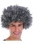 Gri Renk Kabarık Bonus Peruk Afro Takma Saç 1