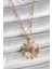 316L Çelik Gold Renk Pembe Zirkon Taşlı Kalp Işleme Madalyon Model Kadın Kolye - TJ-BKO9534 1