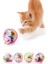 Renkli Metal Kafesli Peluş Fareli Kedi Köpek Oyuncağı Oyun Topu 6 cm ( Lisinya ) 3