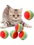 ® 3lü Gökkuşağı Sünger Kedi Köpek Çiğneme Oyun Topu 4,2 cm ( Lisinya ) 1