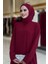 Düğmeli Cepli Tunik ve Pantolon Ikili Takım 8682 Bordo 4