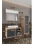 Lale 90 cm %100 Mdf Lavabolu Banyo Dolabı + Boy Dolabı 5