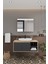 Lale 100 cm %100 Mdf Lavabolu Banyo Dolabı + Aynalı Dolap 2