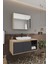 Lale 100 cm %100 Mdf Lavabolu Banyo Dolabı + Aynalı Dolap 3