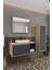 Lale 100 cm %100 Mdf Lavabolu Banyo Dolabı + Aynalı Dolap + Boy Dolabı 3