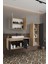 Lale 100 cm %100 Mdf Lavabolu Banyo Dolabı + Aynalı Dolap + Boy Dolabı 4