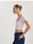 Pamuklu Slim Fit Kontrast Detaylı Kısa Kollu U Yaka Fitilli Crop Tişört 1