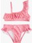 Fırfırlı Parlak Baskılı Tek Omuz Ince Askılı Bikini Takımı 1