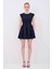 Pileli Mini Elbise Lacivert 12442882002 3