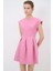 Pileli Mini Elbise Pembe 12442882002 2