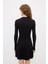 Boğazlı Triko Elbise Siyah 12444055000 4