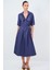 Toka Detaylı Uzun Kol Midi Boy Elbise 1