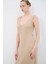 V Yaka Triko Elbise Camel 12445176000 2