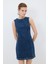 Taş Detaylı Denim Elbise Mavi 12445226000 3