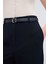 Geniş Paça Kemerli Pantolon Lacivert 15342103008 4