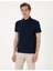 Erkek Lacivert Slim Fit %100 Pamuk Kıvrılmaz Amerikan Pike Polo Yaka Basic Tişört 50306154-VR033 3