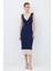 V Yaka Triko Elbise Lacivert 12445176000 1