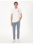 Erkek Beyaz Slim Fit Örme Dokulu Polo Yaka Tişört 50309959-VR013 4