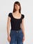 31807 Bisiklet Yaka Fitilli T-Shirt-Siyah 1
