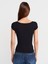 31807 Bisiklet Yaka Fitilli T-Shirt-Siyah 2