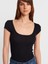 31807 Bisiklet Yaka Fitilli T-Shirt-Siyah 3
