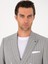 Erkek Açık Gri Slim Fit %100 Yün Çizgili Kruvaze Takım Elbise 50306346-VR001 2