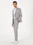 Erkek Açık Gri Slim Fit %100 Yün Çizgili Kruvaze Takım Elbise 50306346-VR001 4