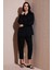 Keten Karışımlı Regular Fit Lastikli Bel Uzun Kollu Alt Üst Takım Bayan Takım 6696622 1