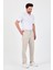 Theseason Erkek Taş Pamuklu Keten Görünümlü Beli Bağcıklı Relaxed Fit Yazlık Chino Pantolon 3