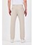 Theseason Erkek Taş Pamuklu Keten Görünümlü Beli Bağcıklı Relaxed Fit Yazlık Chino Pantolon 5