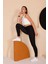 Kadın Siyah Yüksel Bel Slim Fit Tayt - 3060 2