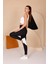 Kadın Siyah Yüksel Bel Slim Fit Tayt - 3060 3