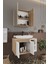 Lale Beyaz 70 cm %100 Mdf Lavabolu Banyo Dolabı + Aynalı Dolap 3