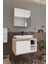 Lale Beyaz 70 cm %100 Mdf Lavabolu Banyo Dolabı + Aynalı Dolap 4