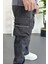 Erkek Ince Baggy Kalıp Kargo Pantolon Siyah EDW164 5