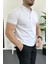 Erkek Slim Fit Düz Renk Pamuklu Soft Polo Tişört Beyaz EDW365 2