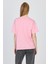 Pembe Yazı Baskılı %100 Pamuk Oversize Tişört 2150-5M 5