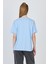 Mavi Yazı Baskılı %100 Pamuk Oversize Tişört 2150-5M 5