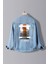 Erkek Slim Fit Sırt Baskılı Denim Kot Ceket Açık Mavi EDW375 1