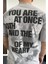 Erkek Oversize Ön ve Arka Kabartmalı Slogan Baskılı Tişört Gri EDW368 5