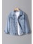 Erkek Slim Fit Sırt Baskılı Denim Kot Ceket Açık Mavi EDW380 2