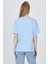 Mavi Yazı Baskılı %100 Pamuk Oversize Tişört 2150-7M 5